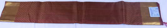 Handloom Kanjivaram Burgundy Silk Saree with Rich Gold Zari Border