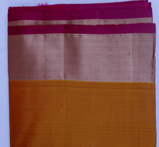 Handloom Kanjeevaram Bold Yellow Saree with Pink Patola Design