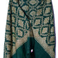 Kashmiri Hand embroidered stoles with Ari work on Merino wool for Winter - Green with golden design Valentine Gift