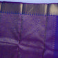 Handloom Royal Blue Kanjeevaram Silk Saree with Gold Zari & Purple Border