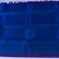 Handloom Royal Blue Kanjeevaram Silk Saree with Gold Zari & Purple Border