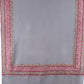 Kashmiri Hand embroidered stoles with Ari work on Merino wool for Winter - Grey with Orange boundary