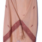 Kashmiri Hand embroidered stoles with Ari work on Merino wool for Winter - Cream with Brown Boundary Valentine Gift