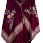 Kashmiri Hand embroidered stoles with Ari work on Merino wool for Winter - Purple with Flow Design