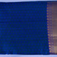 Handloom Royal Blue Kanjeevaram Silk Saree with Gold Zari & Purple Border