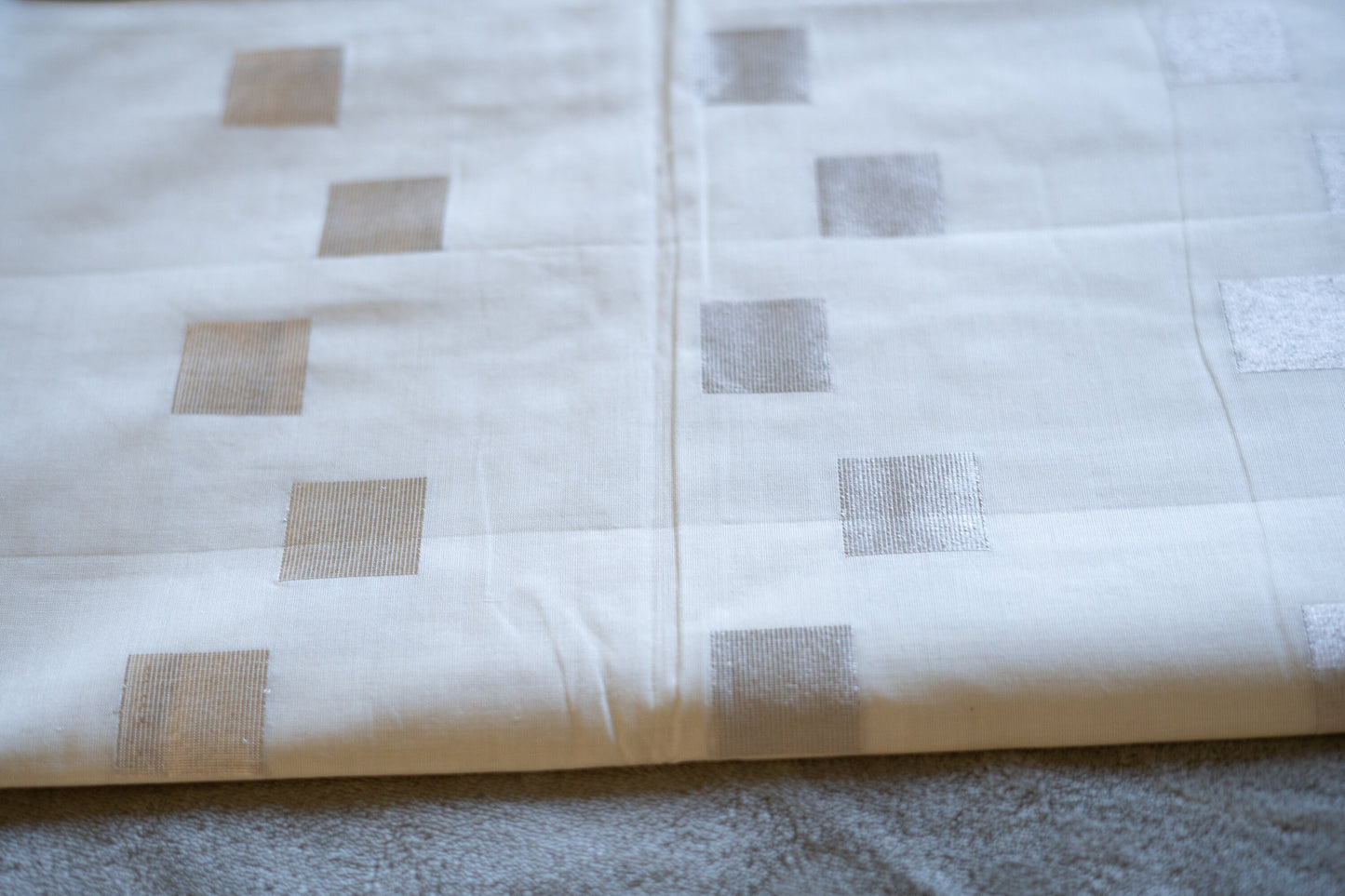 Elegant White Saree with Grey Kasavu Checks for Onam & Vishu Celebrations