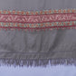 Kashmiri Hand embroidered stoles with Ari work on Merino wool for Winter - Grey with Orange boundary