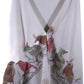 Kashmiri Hand embroidered stoles with Ari work on Merino wool for Winter - White with bird design Valentine Gift