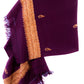 Kashmiri Hand embroidered stoles with Ari work on Merino wool for Winter - Purple with Golden Boundary Valentine Gift