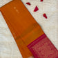 Handloom Kanjeevaram Bold Yellow Saree with Pink Patola Design