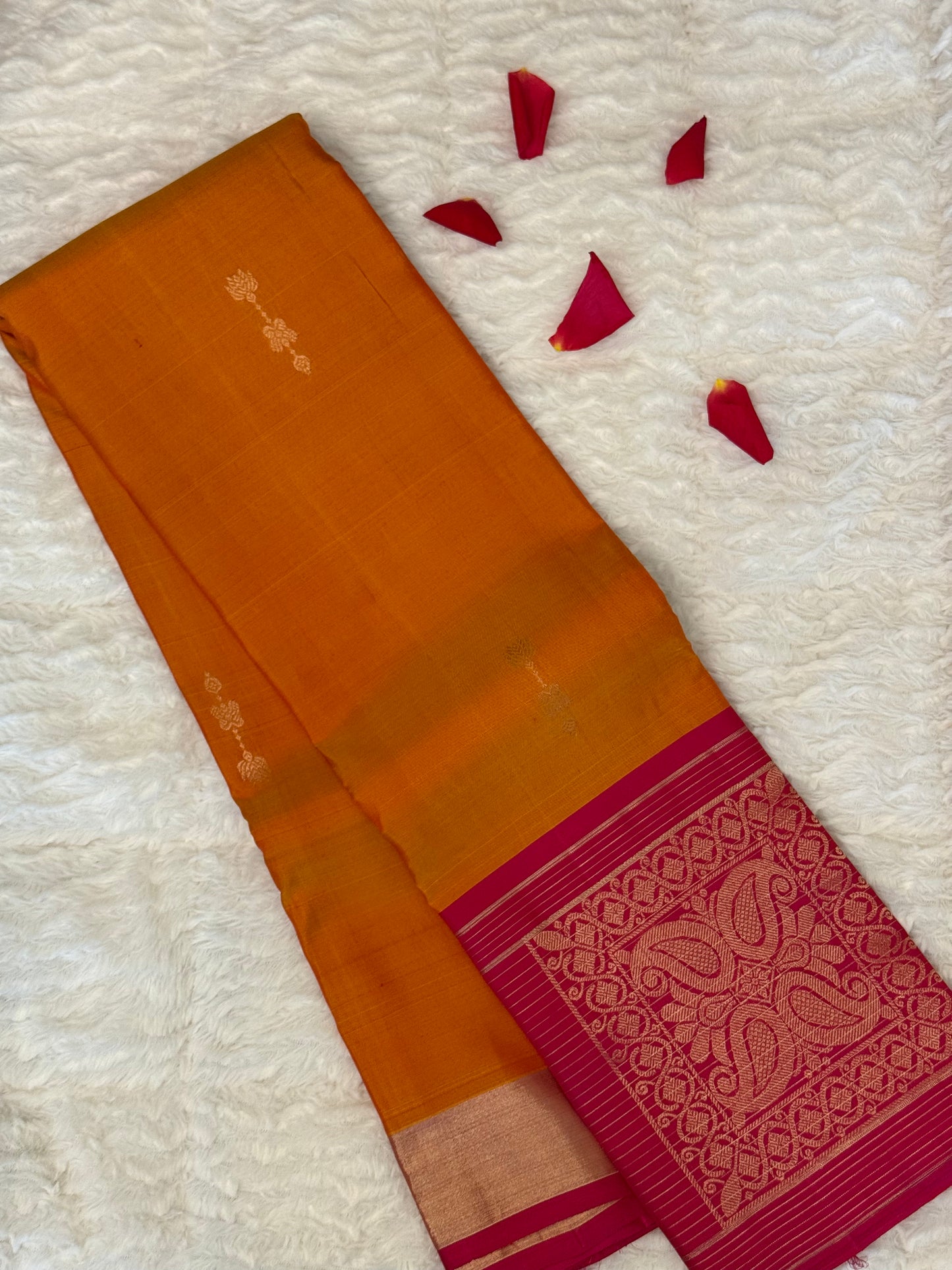 Handloom Kanjeevaram Bold Yellow Saree with Pink Patola Design