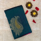 Handloom Teal Blue Silk Kanjeevaram saree with Gold & Silver Peacock Motif