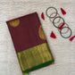 Handloom Kanjeevaram Purple-Brown Saree with Peacock Design & Gold Motifs