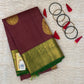 Handloom Kanjeevaram Purple-Brown Saree with Peacock Design & Gold Motifs
