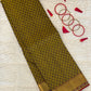 Handloom Kanjeevaram Dark Golden Yellow Silk Saree with Black Motifs
