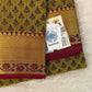 Handloom Kanjeevaram Dark Golden Yellow Silk Saree with Black Motifs