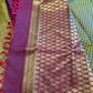 Handloom Kanjeevaram Dark Golden Yellow Silk Saree with Black Motifs