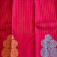 Handloom Pink Kanjeevaram Saree | Modern Blue and Golden Floral Design