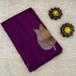 Handloom Kanjeevaram Violet Silk Saree, Gold & Silver Leaf Motifs
