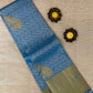 Handloom Kanjivaram Silk Saree in Enchanting Peacock Blue With Golden Border