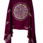 Kashmiri Hand embroidered stoles with Ari work on Merino wool for Winter - Purple with  Design on the back Valentine Gift