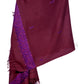 Kashmiri Hand embroidered stoles with Ari work on Merino wool for Winter - Purple with light Purple Boundary - Valentine Gift