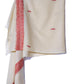 Kashmiri Hand embroidered stoles with Ari work on Merino wool for Winter - White with light orange boundary Valentine Gift