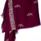 Kashmiri Hand embroidered stoles with Ari work on Merino wool for Winter - Purple with  Design on the back Valentine Gift