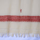 Kashmiri Hand embroidered stoles with Ari work on Merino wool for Winter - White with light orange boundary Valentine Gift