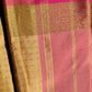 Sandal with contrast pink Soft silk Saree