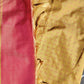 Sandal with contrast pink Soft silk Saree