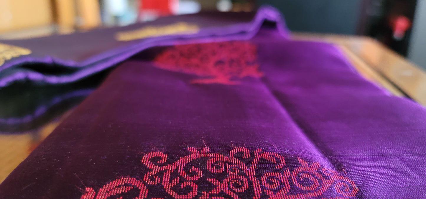 Exquisite Dark Purple Kanjeevaram Soft Silk Saree