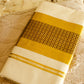 White Saree | Black Circle Kasavu