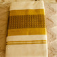 White Saree | Black Circle Kasavu