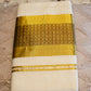 White Saree | Black Circle Kasavu