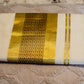White Saree | Black Circle Kasavu