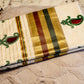 White Saree | Green Red Flower Pattern Kasavu