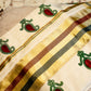 White Saree | Green Red Flower Pattern Kasavu